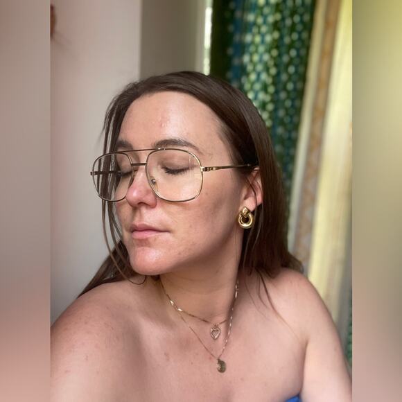 Vintage Oversized Metal Framed Glasses - FRAMES ONLY - RX Needs to be replaced - Picture 2 of 7